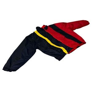 80s Style Color Block Striped Jacket - Heavy Duty with Fleece Lining